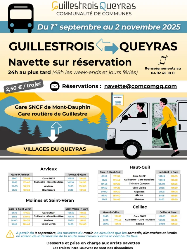 Navettes Intersaison Queyras Guillestrois 2025