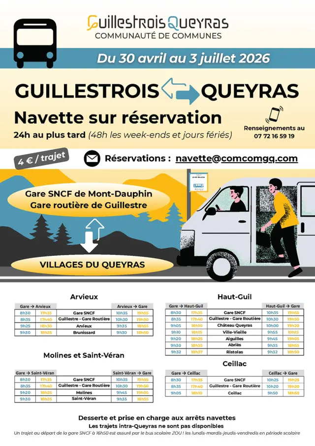 Navettes Intersaison Queyras Guillestrois Printemps 2026