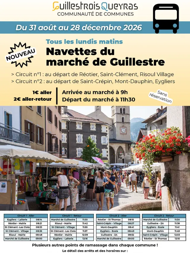 Navette Marche Guillestre Ete 2026