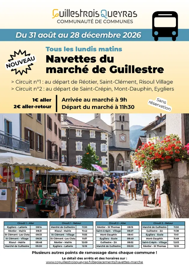 Navette Marche Guillestre Ete 2026