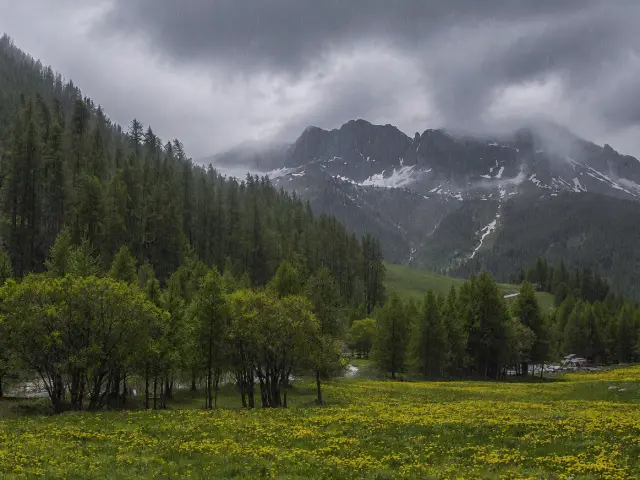 Montagne Sous La Pluie