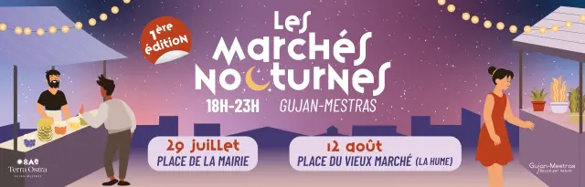 Banderole de la première édition des marchés nocturnes de Gujan-Mestras