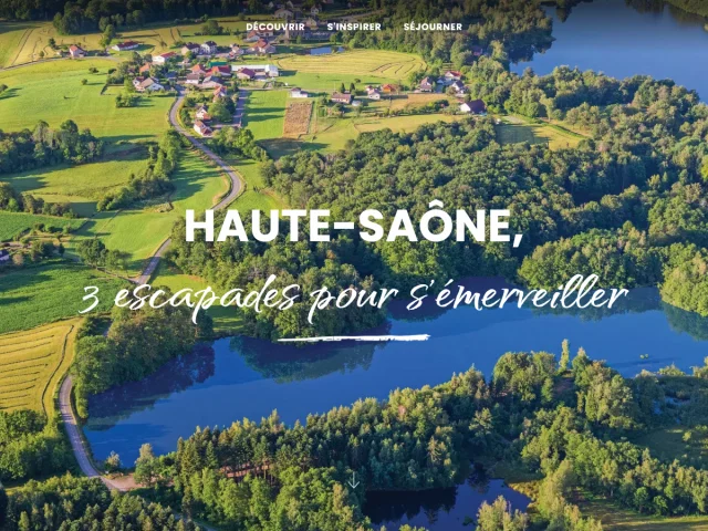Homepage du site grand public de Destination 70, agence départementale du tourisme de Haute-Saône, hautesaonetourisme.com