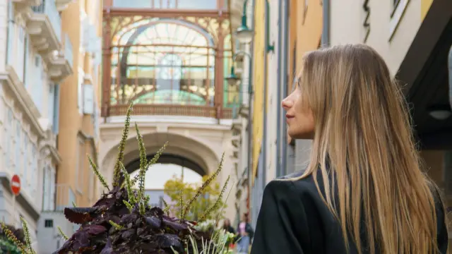 Vue sur buvette Cachat à Evian