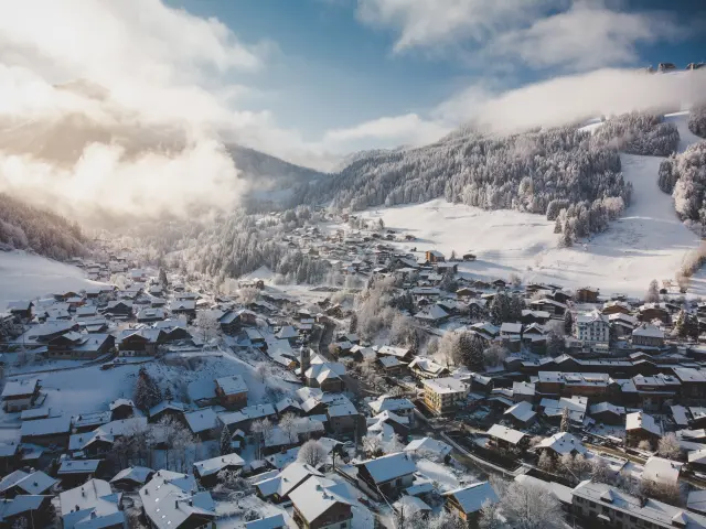 Vue Village neige Morzine