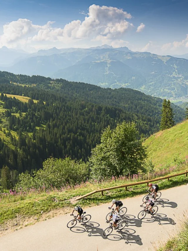 Cycling on the route de Joux Plane