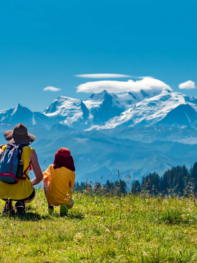 Wanderung in Praz-de-Lys Sommand Blick auf den Mont-Blanc