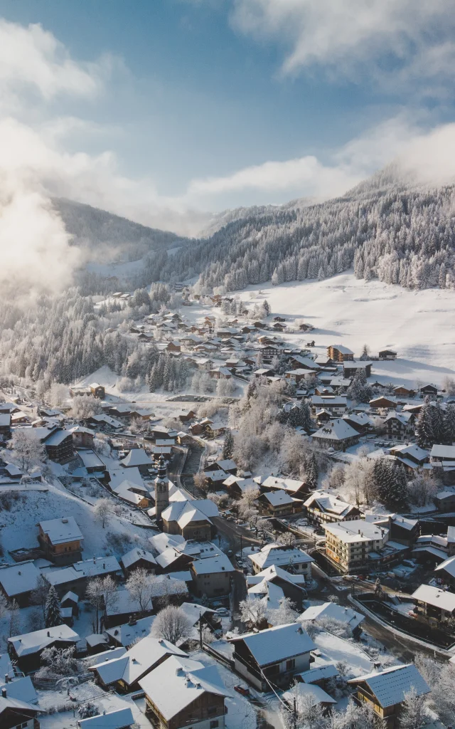 Vue Village neige Morzine