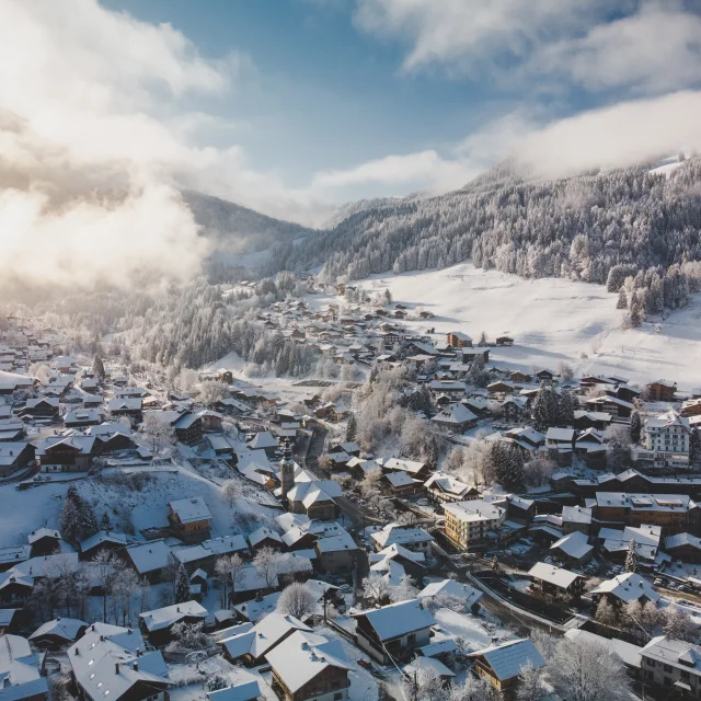 Vue Village neige Morzine