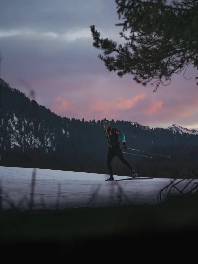 Ski de fond Glières nocturne
