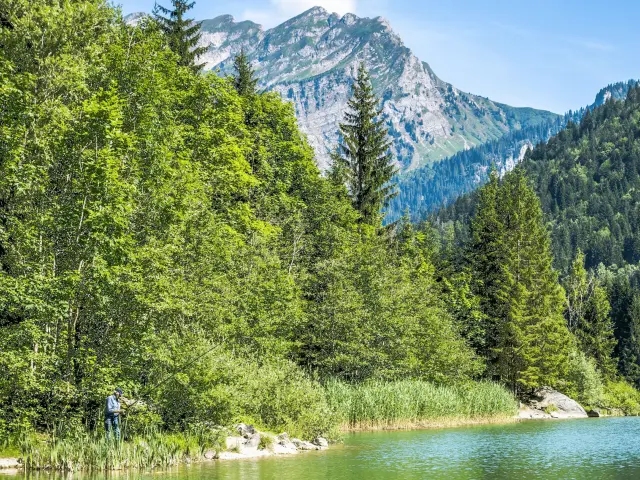 Pêche lac de Vallon - Alpes du Léman