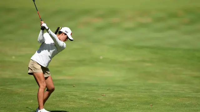 Celine Boutier (FRA) competes during the practice round of the Amundi Evian Championship 2025, at Evian Resort Golf Club, in Evian-Les-Bains, France, on July 8, 2025, Photo Philippe Millereau / KMSP