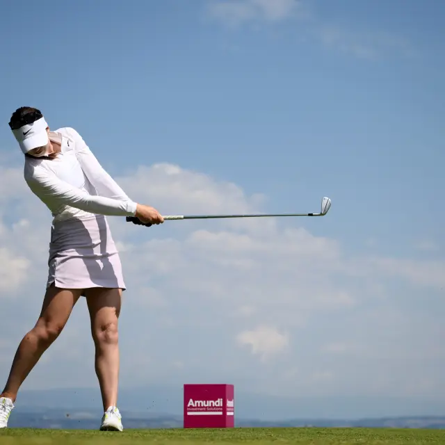 Gabriela Ruffels (AUS) competes during the final round of the Amundi Evian Championship 2025, at Evian Resort Golf Club, in Evian-Les-Bains, France, on July 13, 2025, Photo Philippe Millereau / KMSP