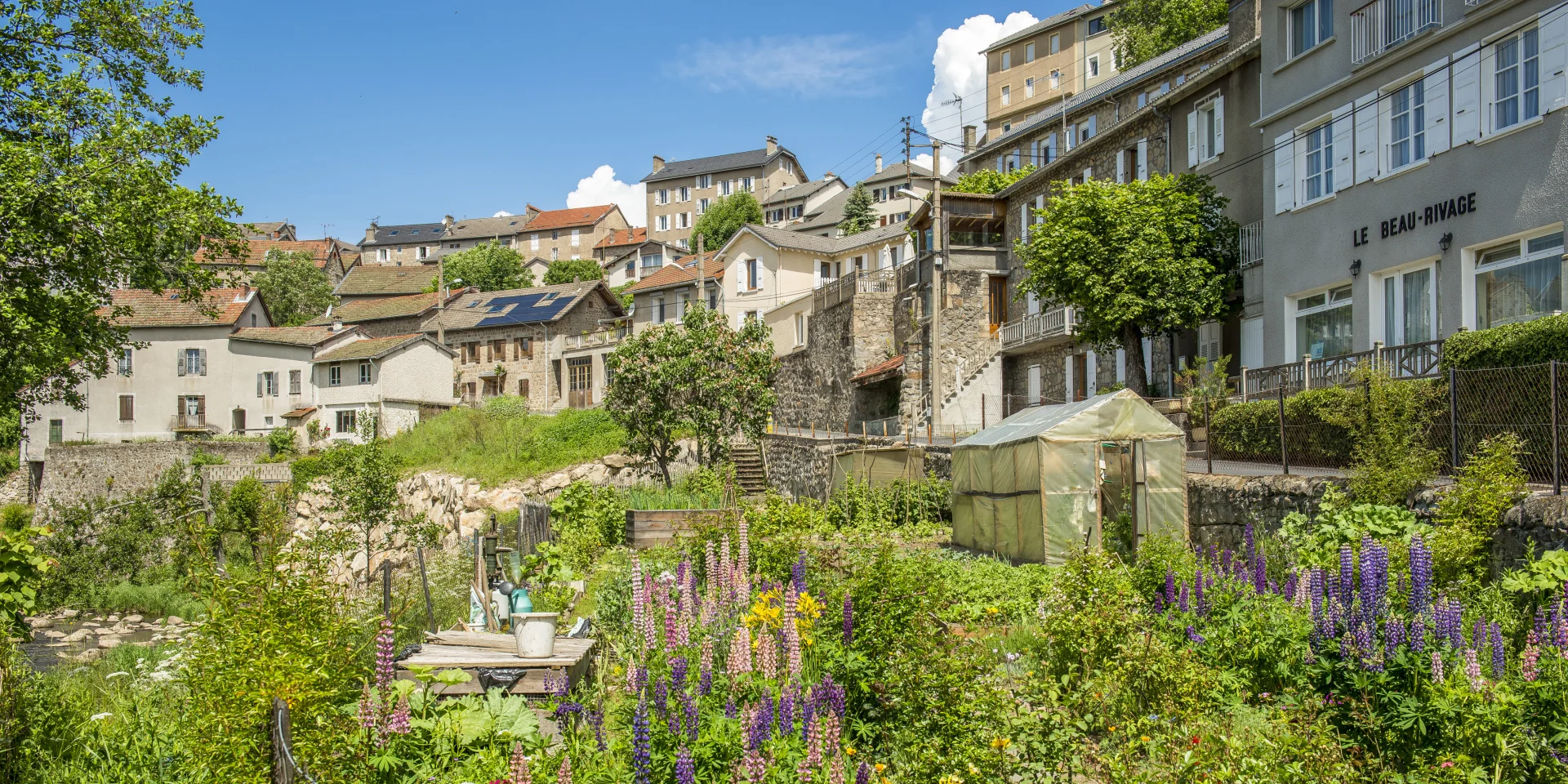Flower garden at the bottom of the village
