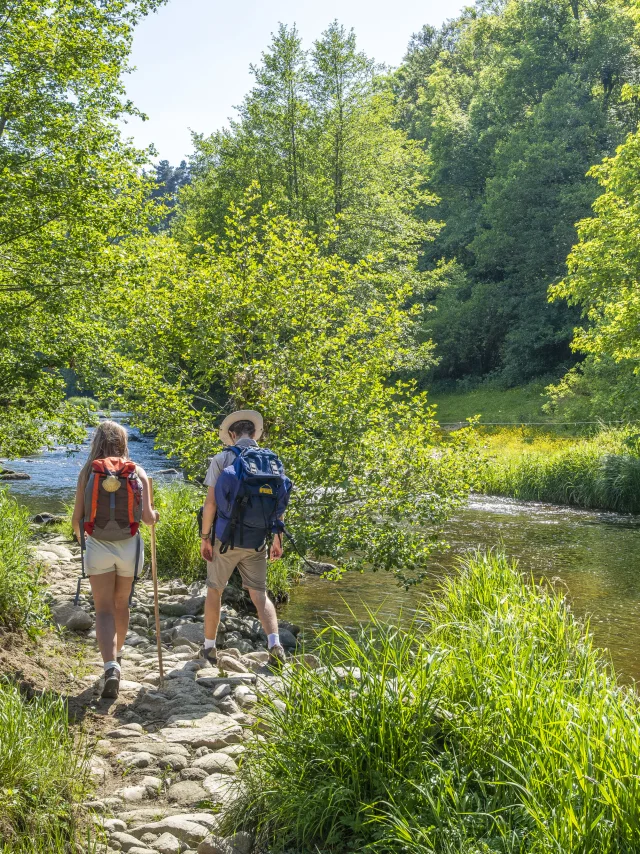 Randonnee Sur Le Chemin De Compostelle De Geneve Au Puy En Velay Au Bord Du Lignon Au Lieu Dit La Papeterie A Tence