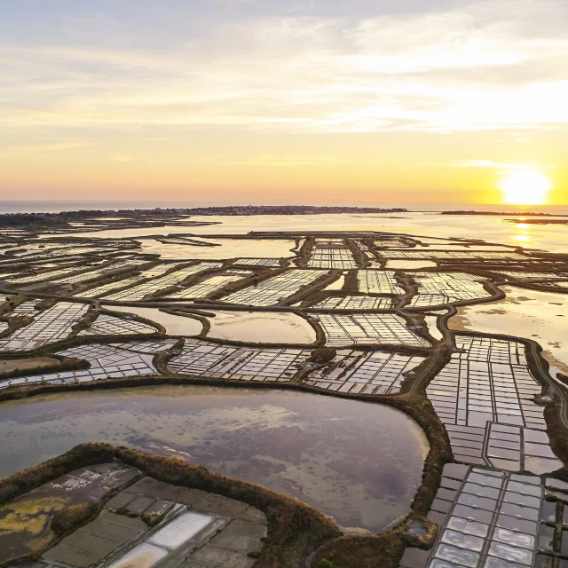 Marais salants de Guérande - Coucher de soleil