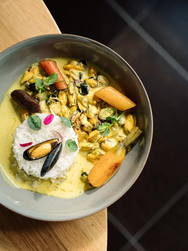 Moules de bouchot au curry breton