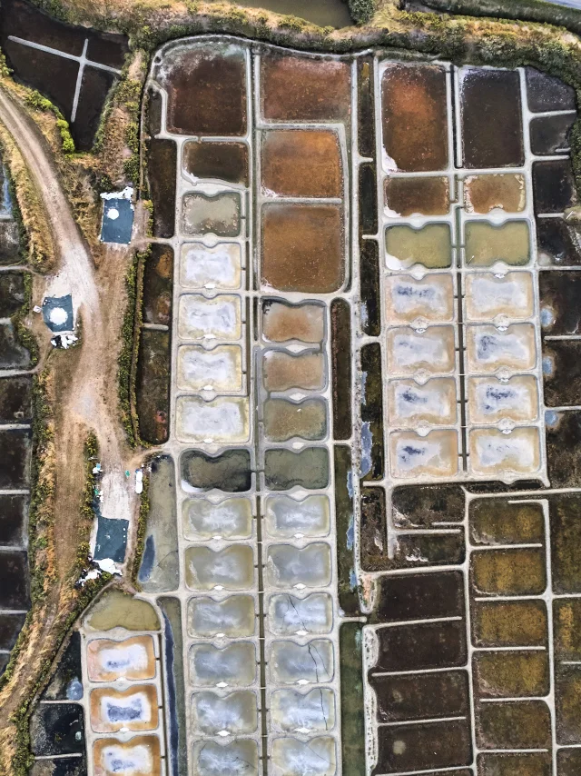 Vue aérienne des marais salants - Guérande