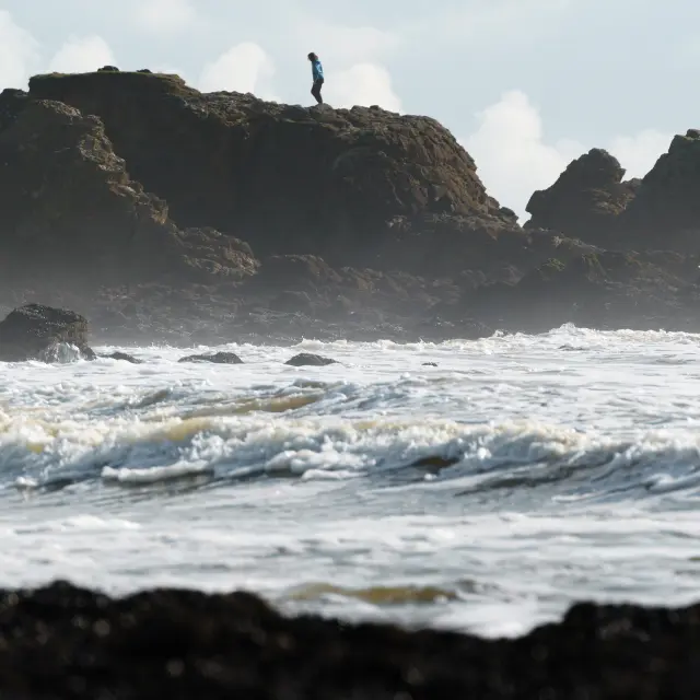 Photo de la côte sauvage avec une forte marée