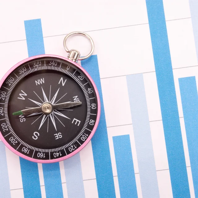 Vue D Angle Eleve Du Signe De Fleche Sur feuilles statistiques
