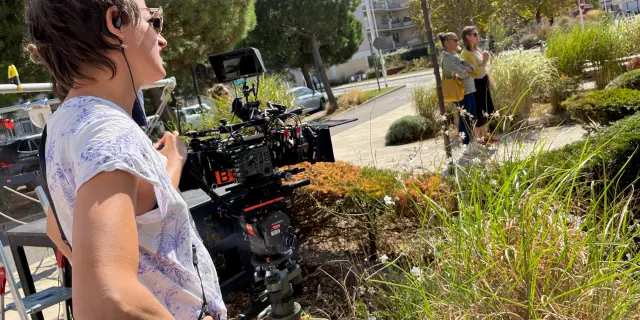 Scène d'un tournage d'un film à La Baule