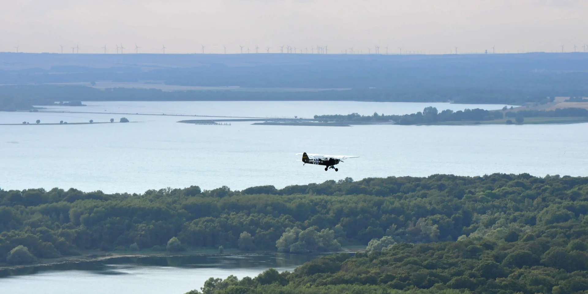 vista aérea del lac du der robinson