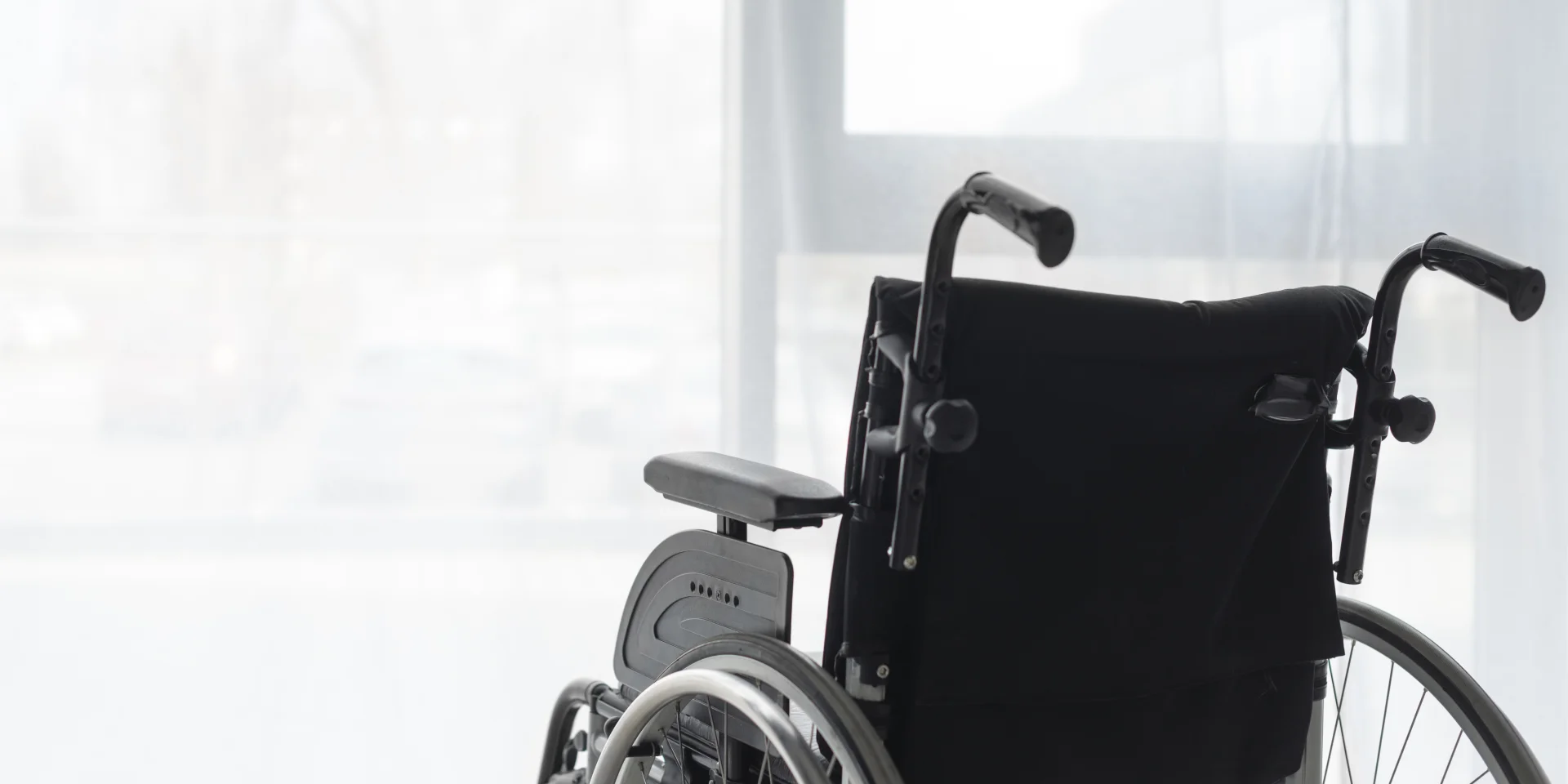 Professional close-up in wheelchair