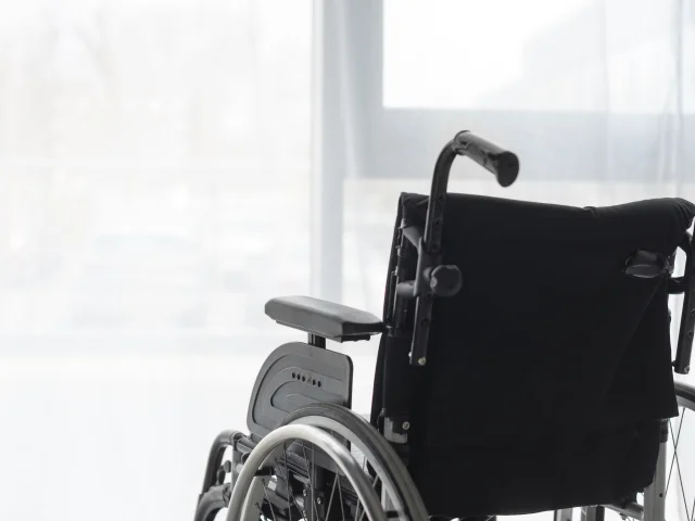 Professional close-up in wheelchair