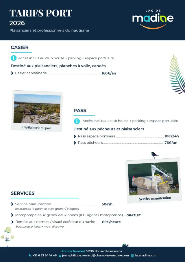 Tarifs Port Et Bateau Promenade 2026 Page 0002
