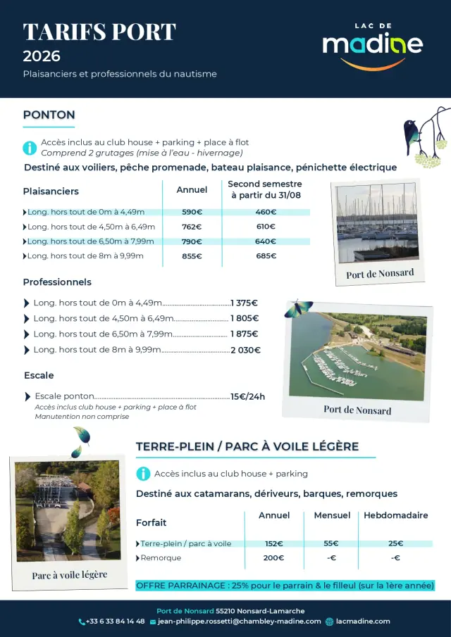 Tarifs Port Et Bateau Promenade 2026 Page 0001