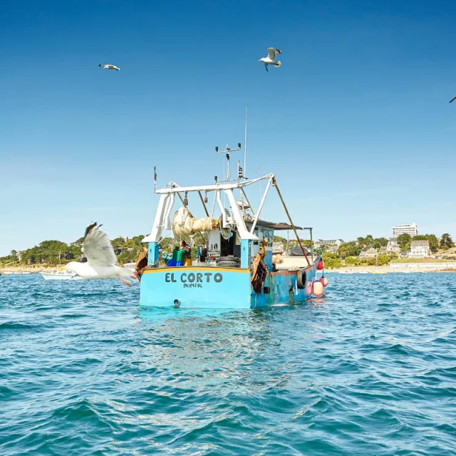 Chalutier côtier sur la Côte de Granit Rose
