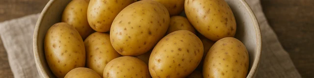 Un bol de pomme de terre crues