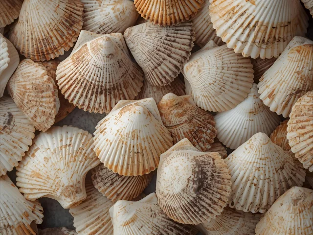 Plusieurs Coquilles De Coquilles Saint Jacques