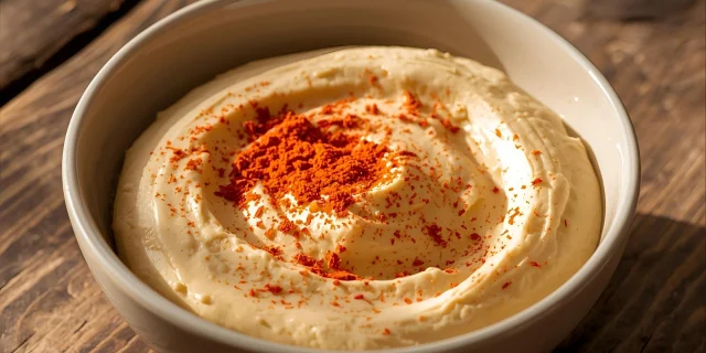 Un bol de houmous au cocos de paimpol