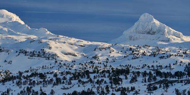 Vue sur l'itinéraire balisé de ski de randonnée de La Pierre Saint-Martin