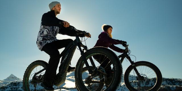 Balade en fat bike sur les crêtes du Soudet à l'espace nordique de la Pierre Saint-Martin
