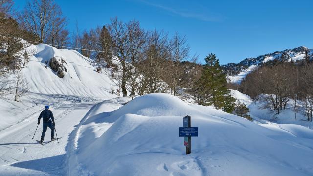 Technique de ski de fond dite du skating à l’espace nordique de la Pierre Saint-Martin