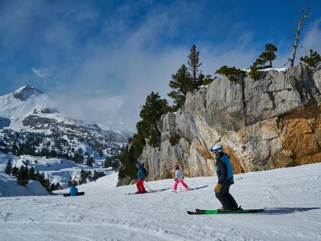 snow et ski en face du Pic d'Arlas sur le domaine de la Pierre Saint-Martin