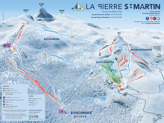 Plan du domaine skiable et des pistes de ski alpin