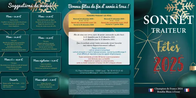 Sonnet Traiteur - Menu de Fêtes