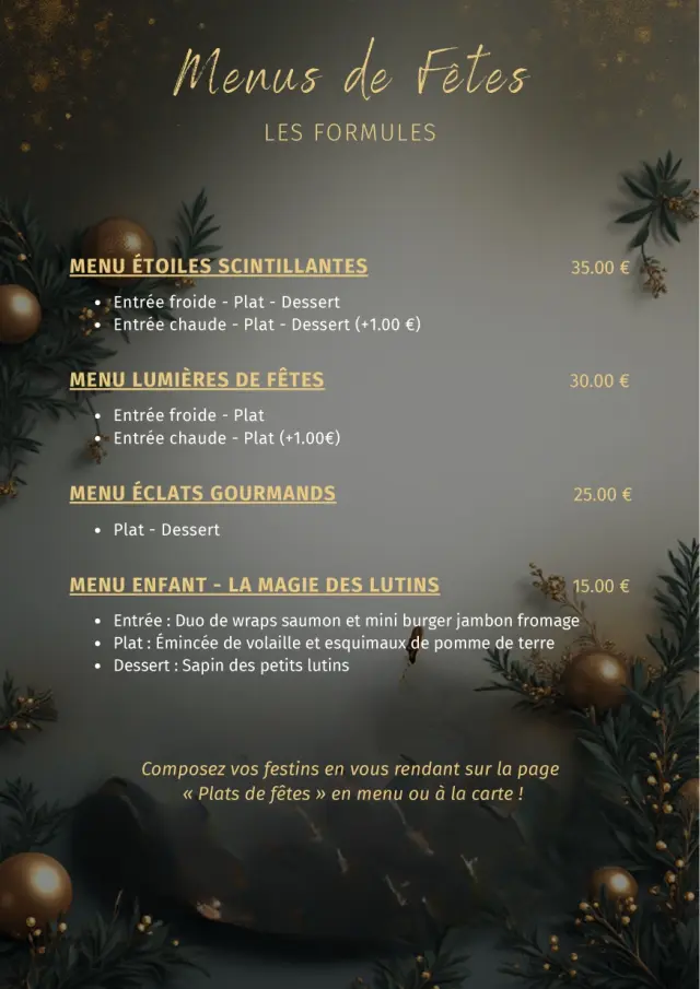 La Corévatine - Menu de Fêtes