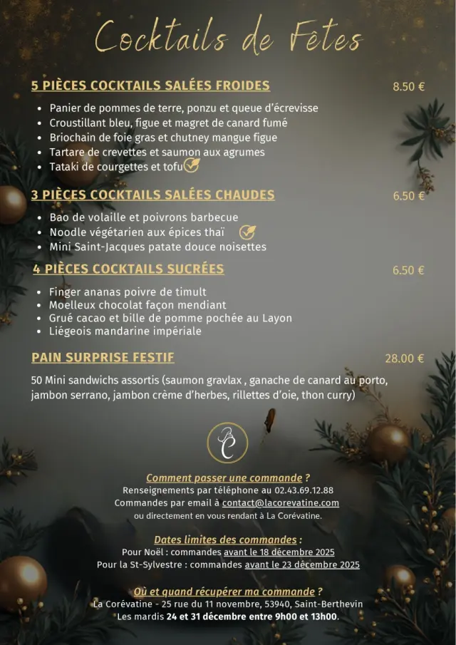 La Corévatine - Menu de Fêtes