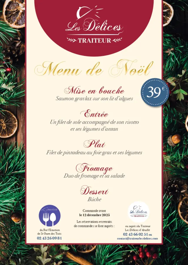 Les Délices - Menu Fêtes