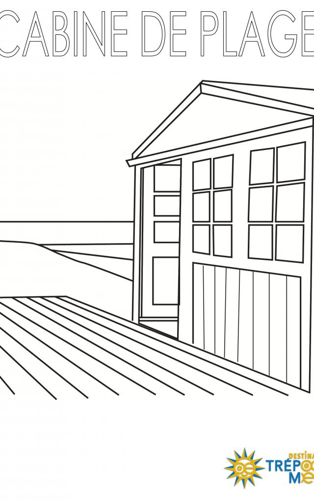 Cabine De Plage Coloriage