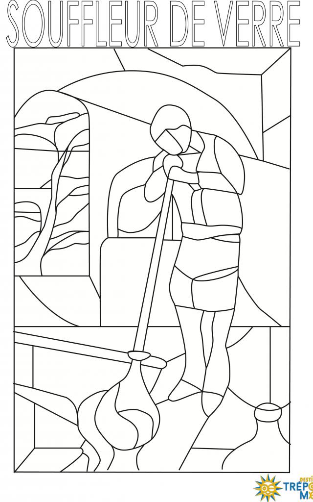 Souffleur De Verre Vitrail Coloriage