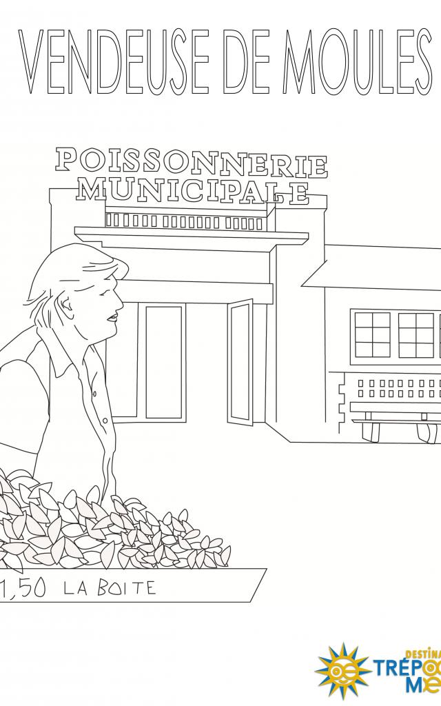 Vendeuse De Moules Coloriage