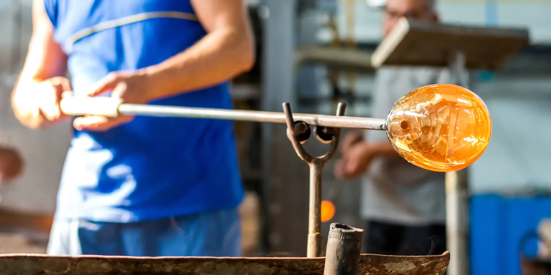 Handmade figures of melted glass - selective focus