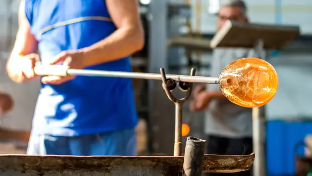 Handmade figures of melted glass - selective focus