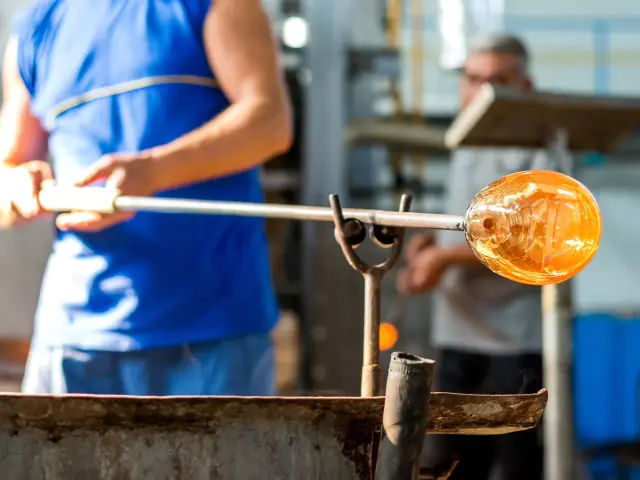 Handmade figures of melted glass - selective focus