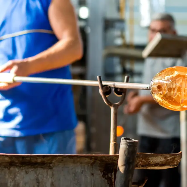 Handmade figures of melted glass - selective focus